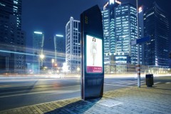 Modern city advertising light boxes